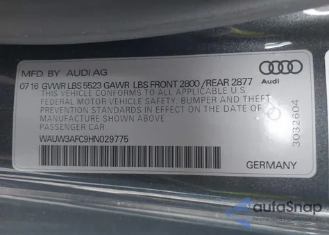 2017 Audi A7 Competition Prestige z USA, uszkodzony, nr VIN WAUW3AFC9HN029775